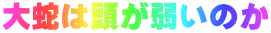 大蛇は頭が弱いのか